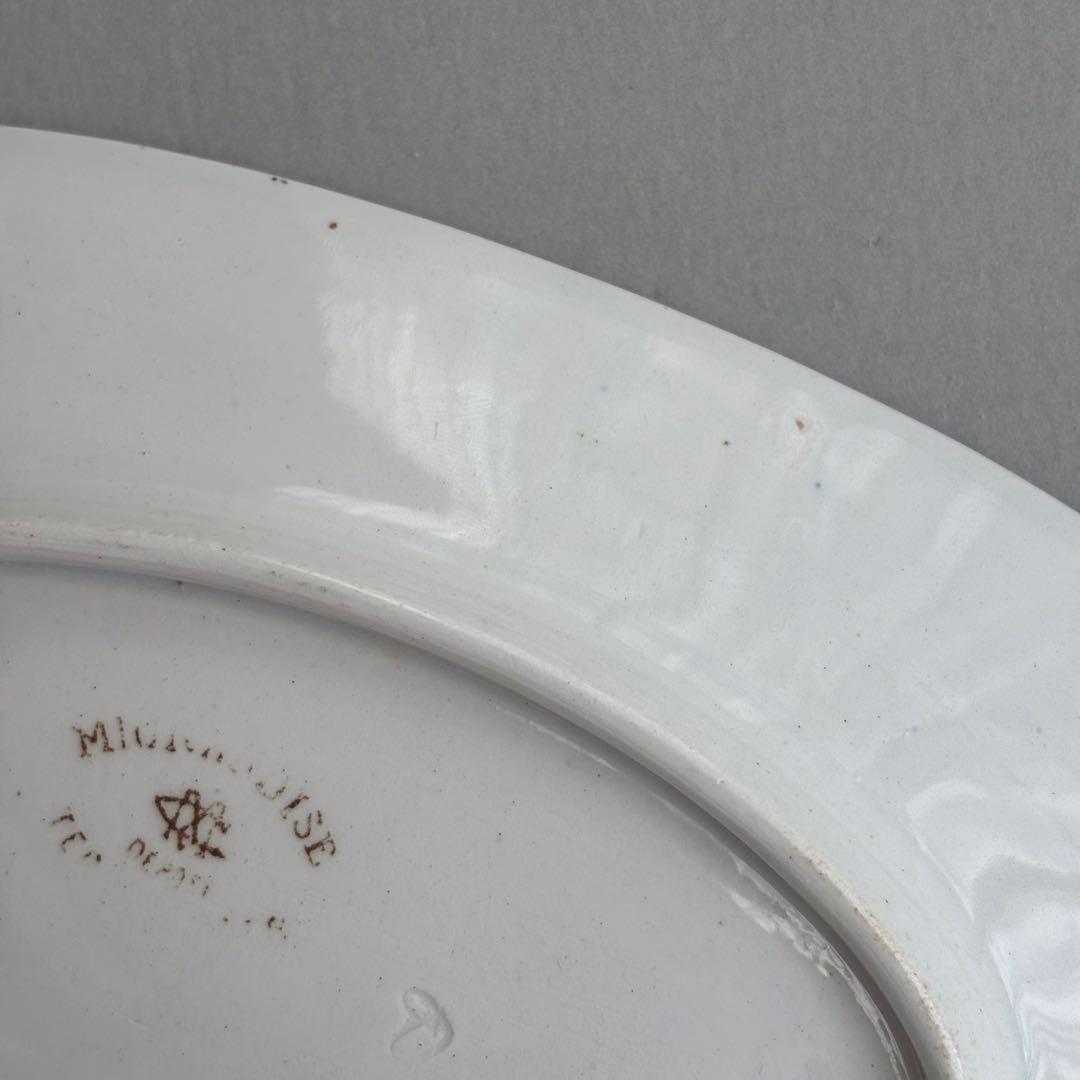 フランスアンティーク クレイユモントロー ブラウンの花模様が美しいラヴィエ