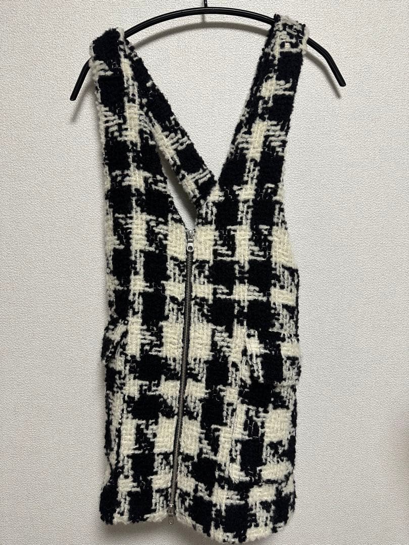 sheller シェリエ gingham tweed jumper skirt