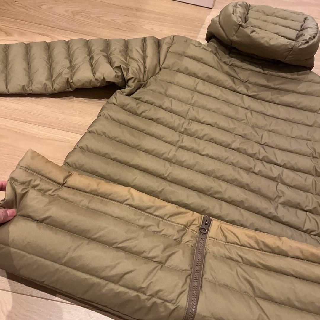 DANTON ナイロンタフタミドルダウンフーデッドコート　ベージュ　36