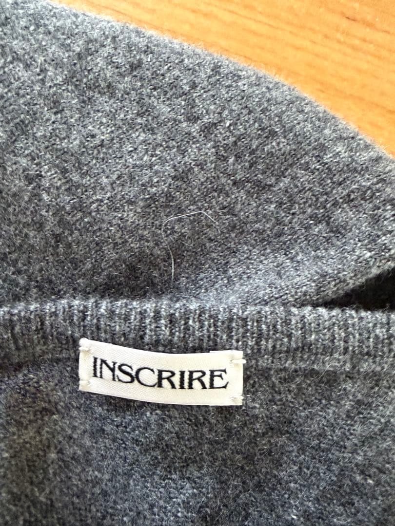 INSCRIRE カシミヤ ワンショルダーニット チャコール F）