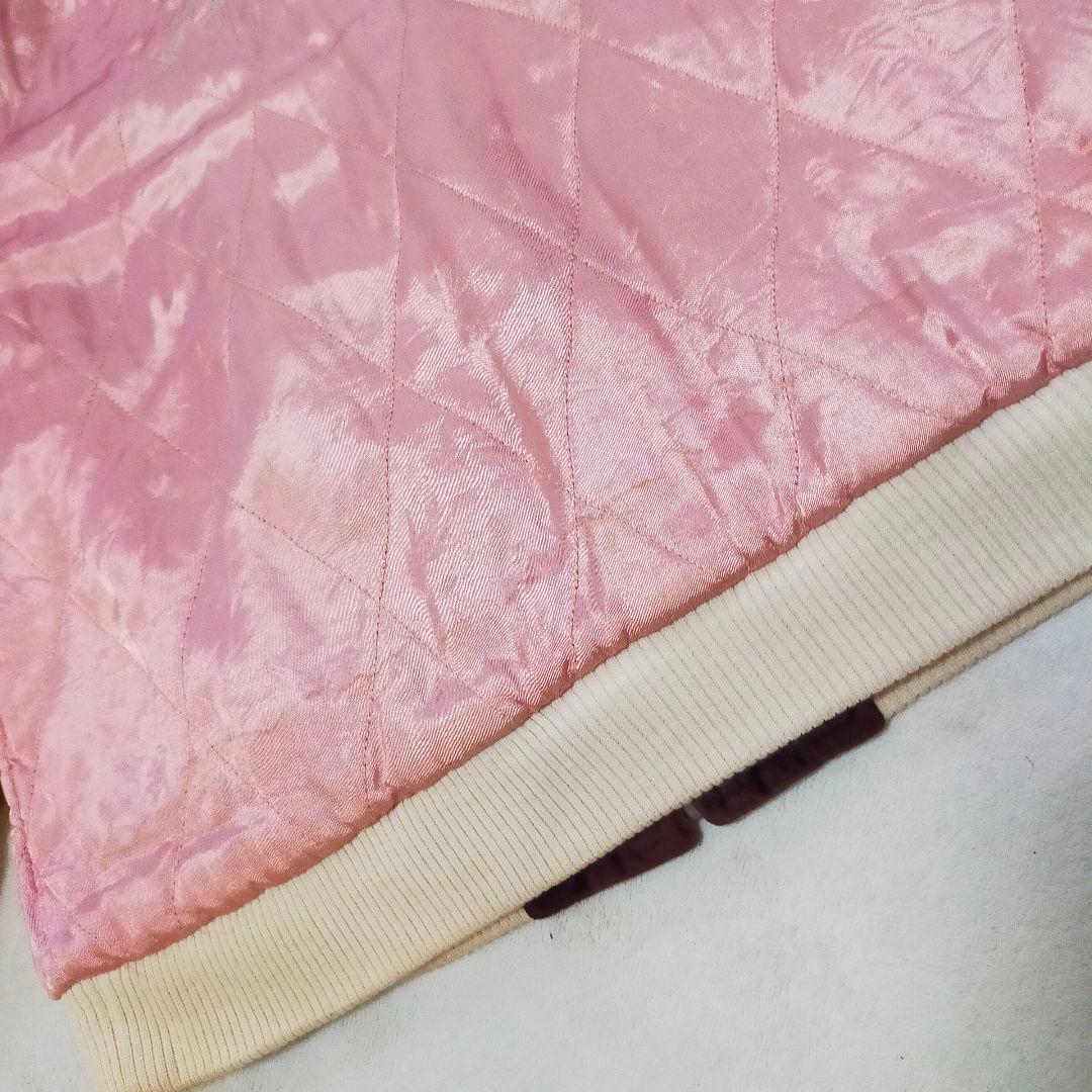 80S 90S　別珍×キルティングサテン　スカジャン　リバーシブル　虎鷲刺繍