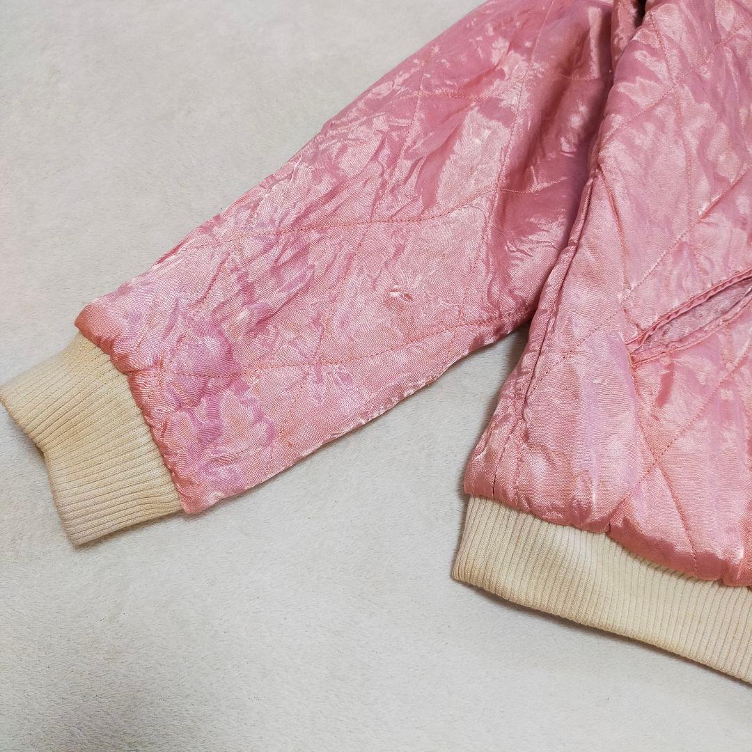 80S 90S　別珍×キルティングサテン　スカジャン　リバーシブル　虎鷲刺繍