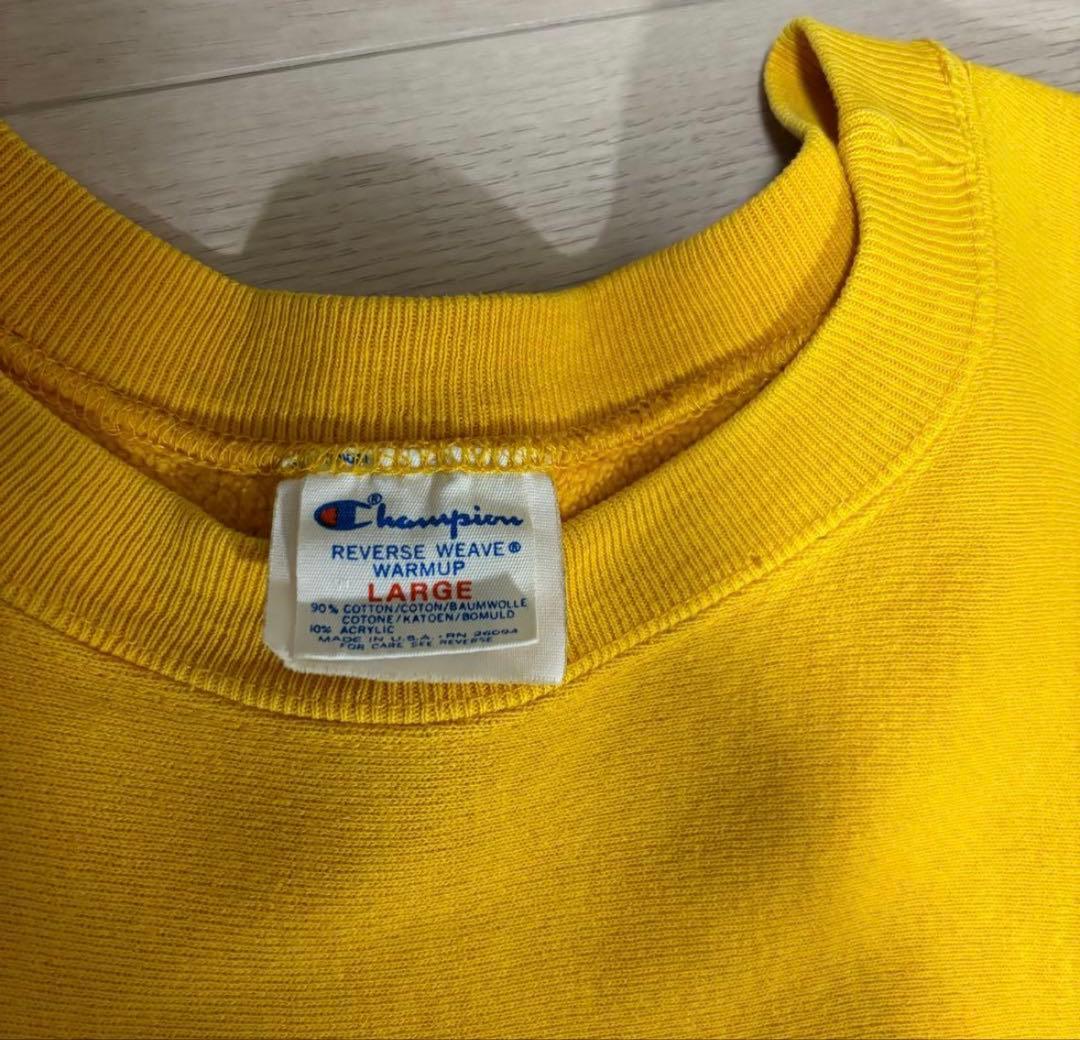 80s champion リバースウィーブ　アイオワ　マスタード　L　USA製