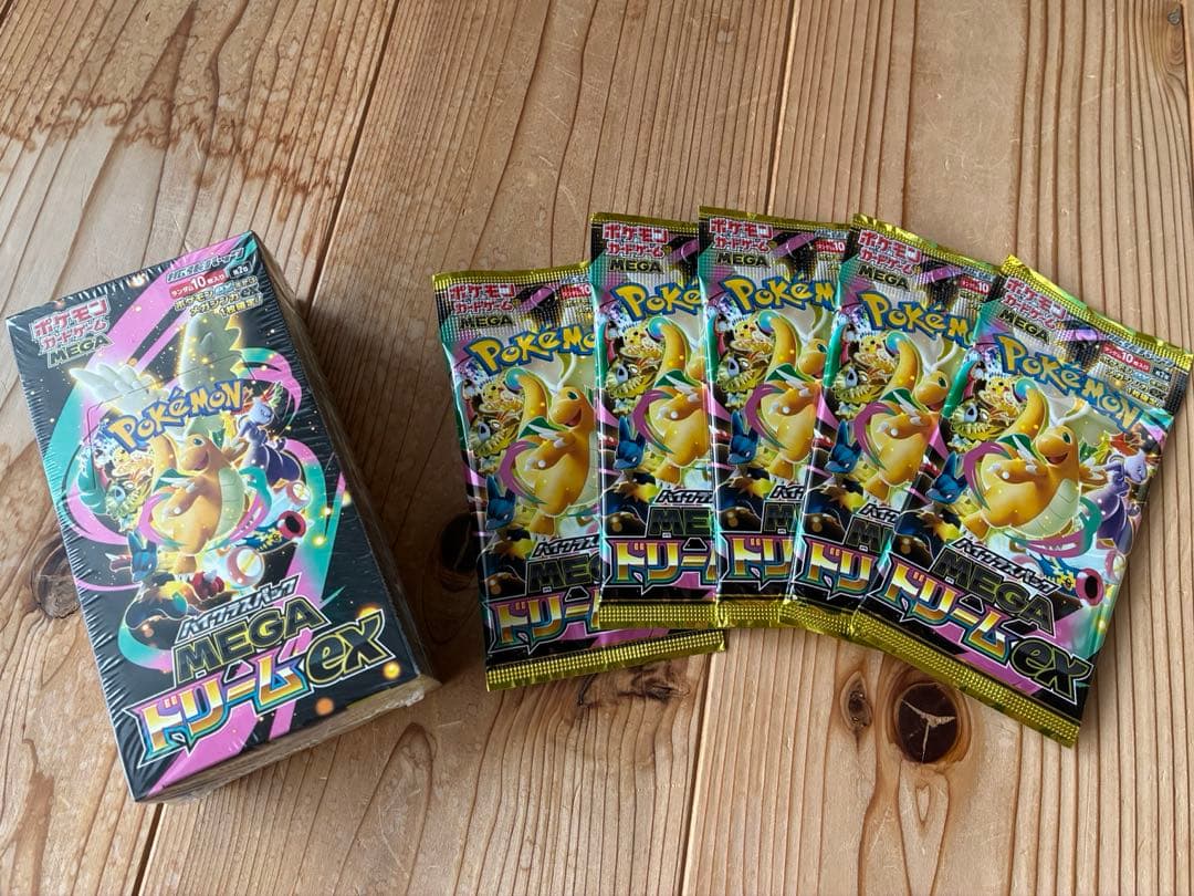 シュリンク付き　ポケモンカードMEGAドリームEX ボックスとバラ5パックセット