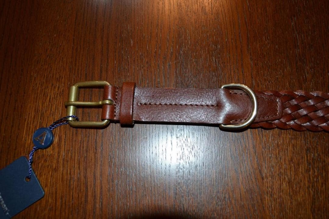 【新品アンダーソン一枚革編み込みレザーベルト】