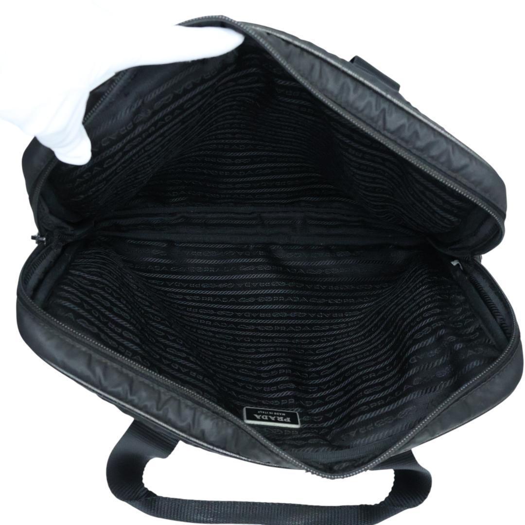 Gカード付 美品 PRADA プラダ ビジネスバッグ ブリーフケース ３角ロゴ