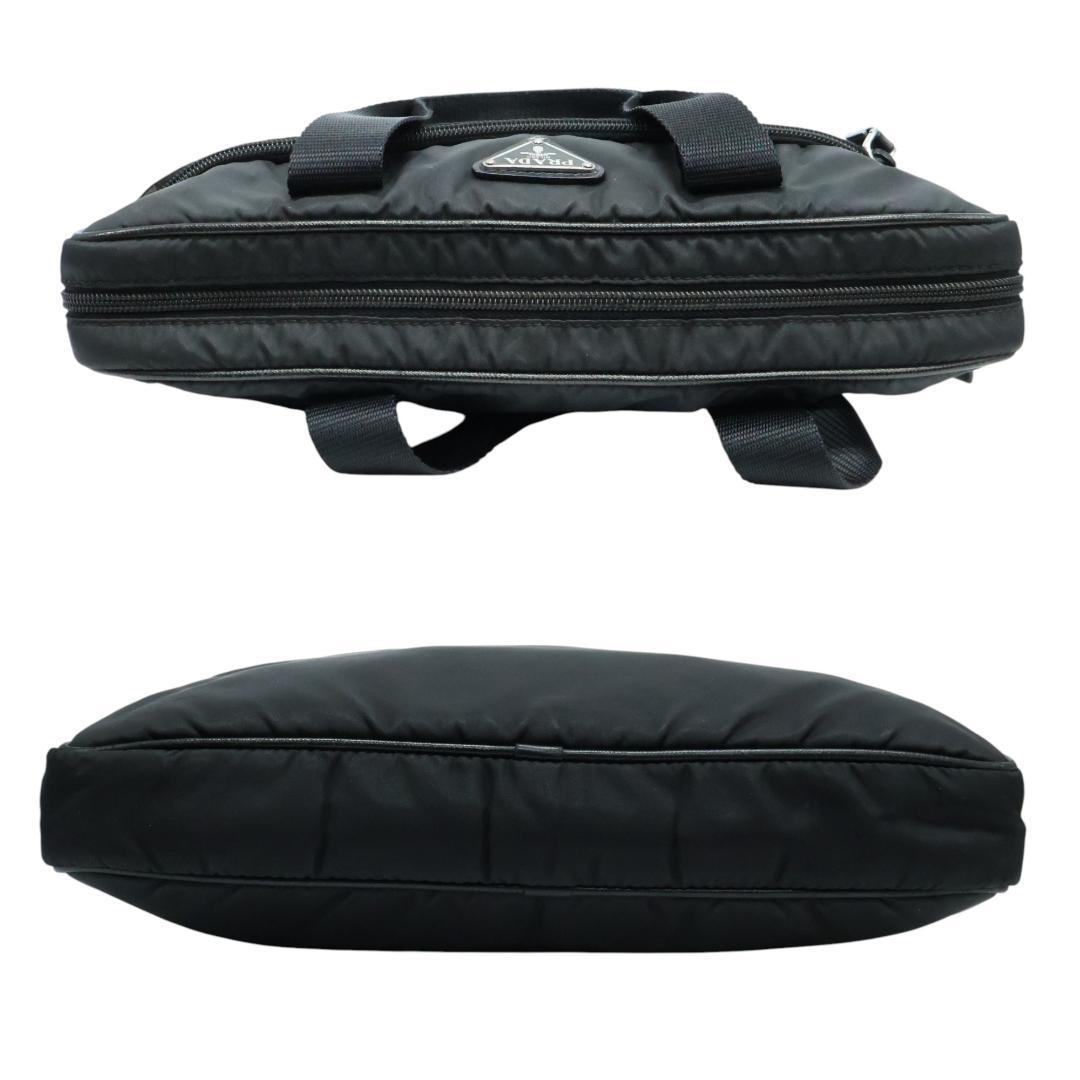 Gカード付 美品 PRADA プラダ ビジネスバッグ ブリーフケース ３角ロゴ