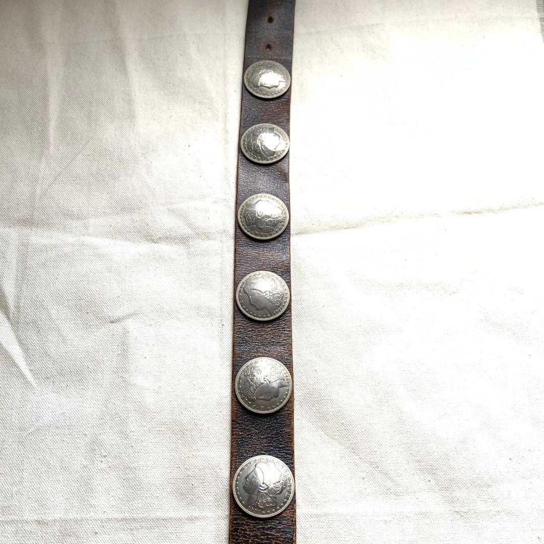 00s 13連 モルガン コンチョ レザーベルト ヴィンテージ Y2K