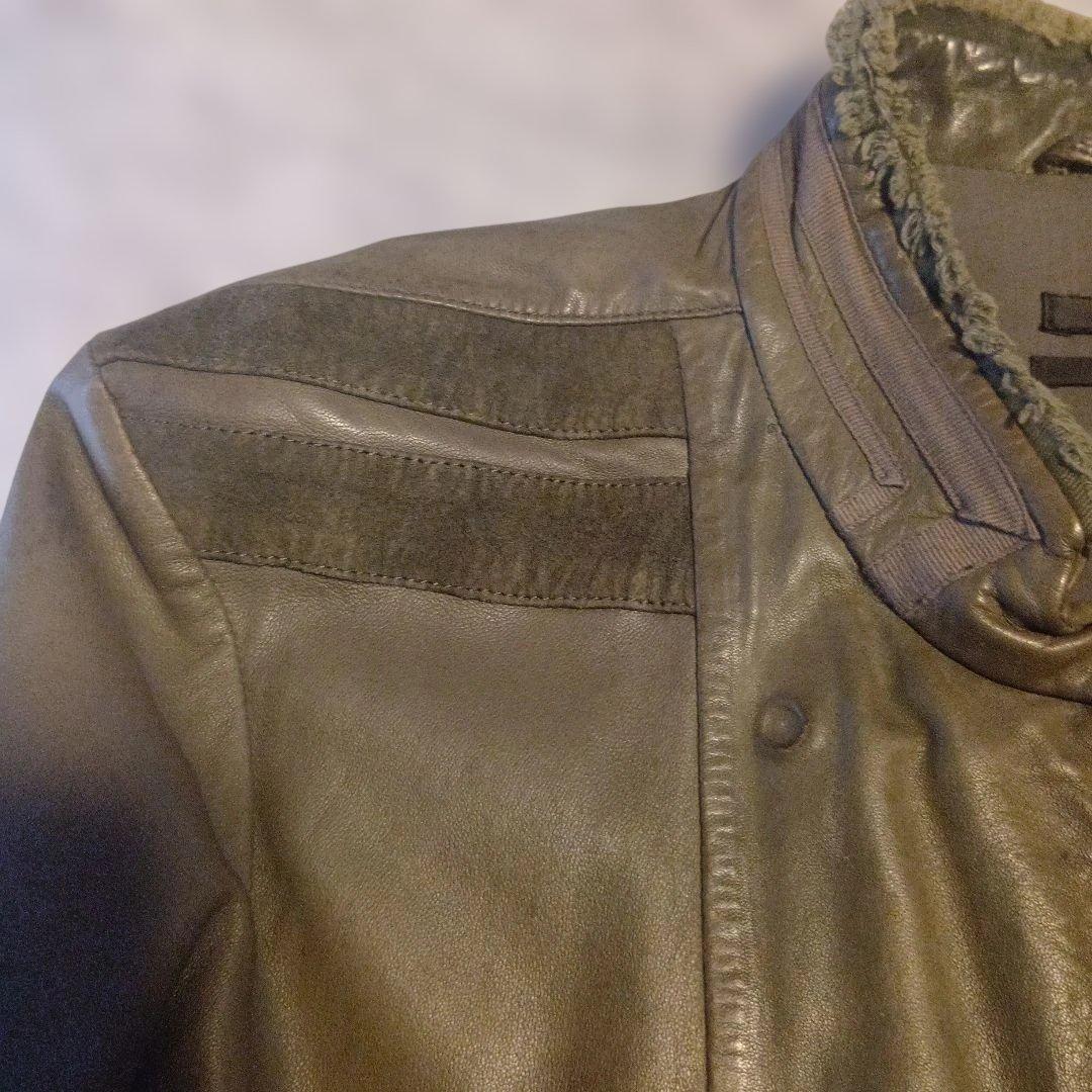 普*9様 DIESEL　ブラックゴールド　 カーキー レザージャケット