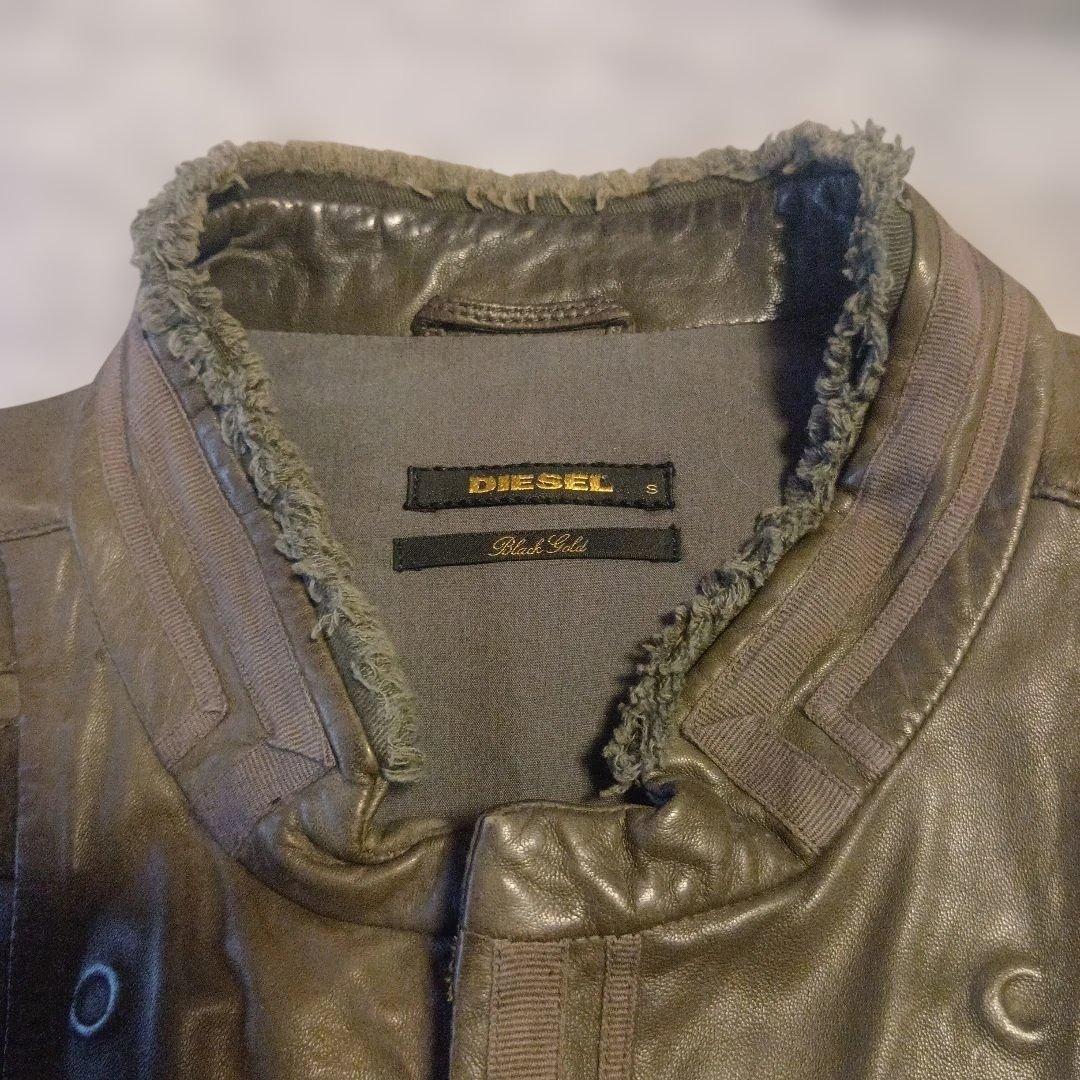 普*9様 DIESEL　ブラックゴールド　 カーキー レザージャケット