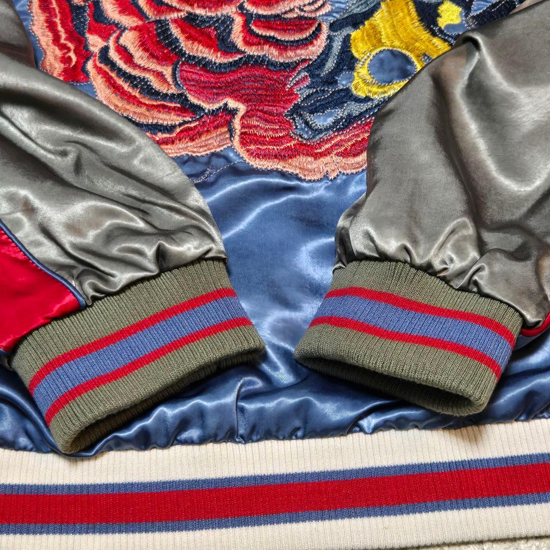 美品　DIESEL　ディーゼル 　花/鯉　リバーシブル スカジャン　L　刺繍