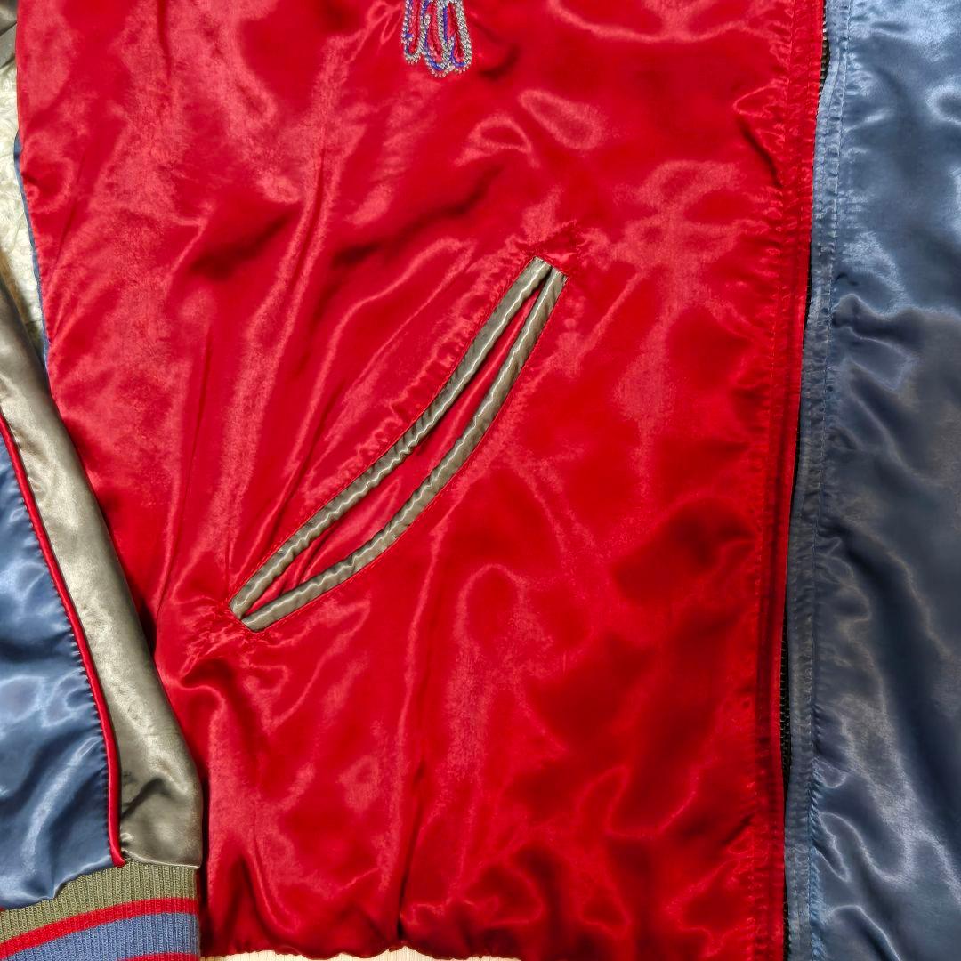 美品　DIESEL　ディーゼル 　花/鯉　リバーシブル スカジャン　L　刺繍