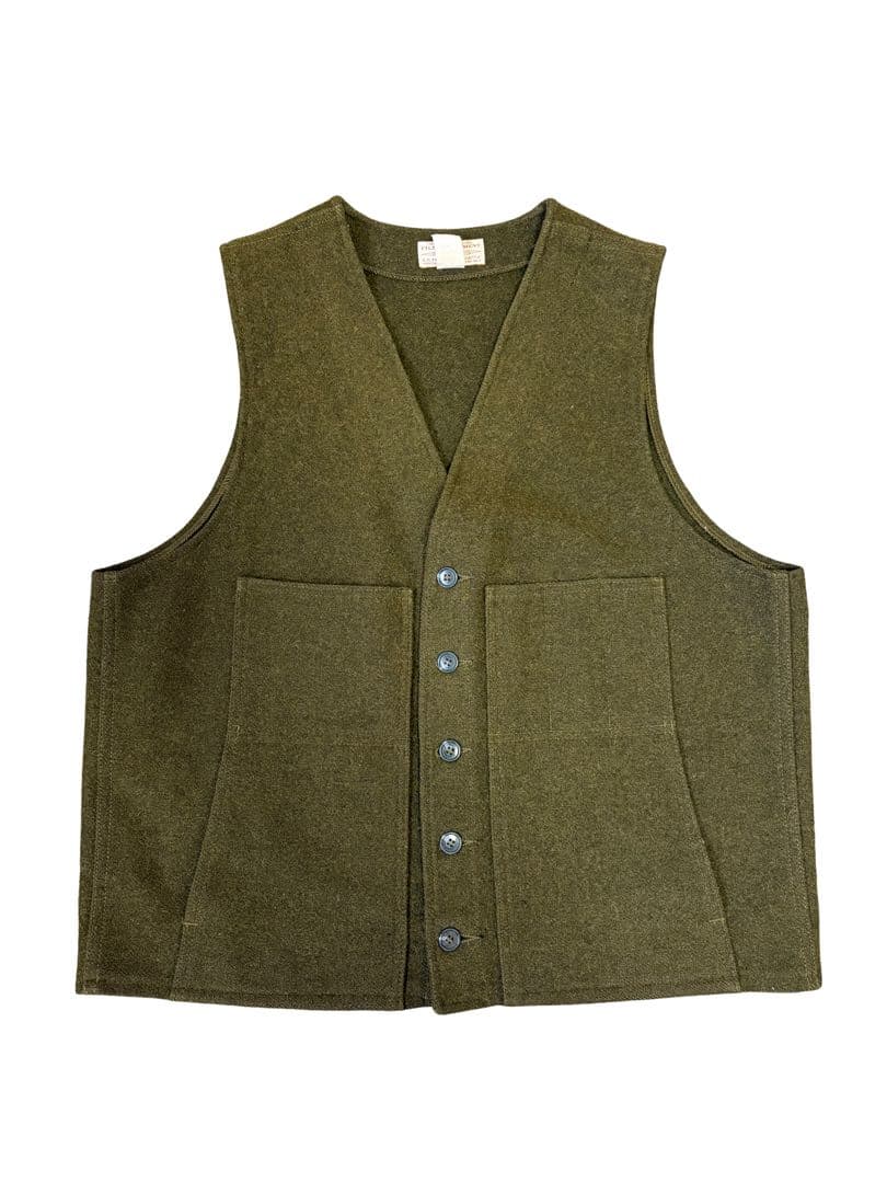 美品　FILSON GARMENT ウールベスト オリーブグリーン　アメリカ製