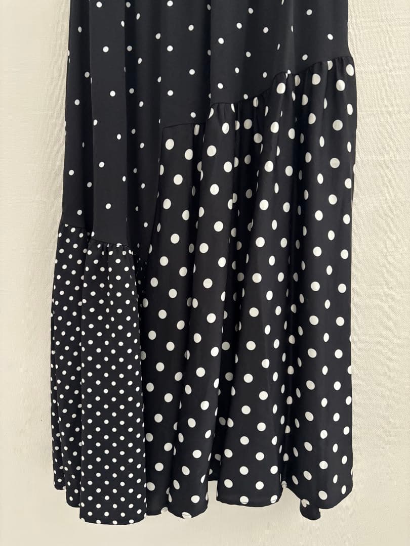 BEARDSLEY　ビアズリー ドットパッチワークロングスカート　F