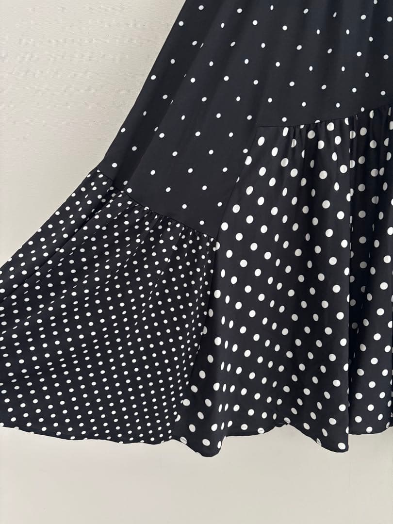 BEARDSLEY　ビアズリー ドットパッチワークロングスカート　F