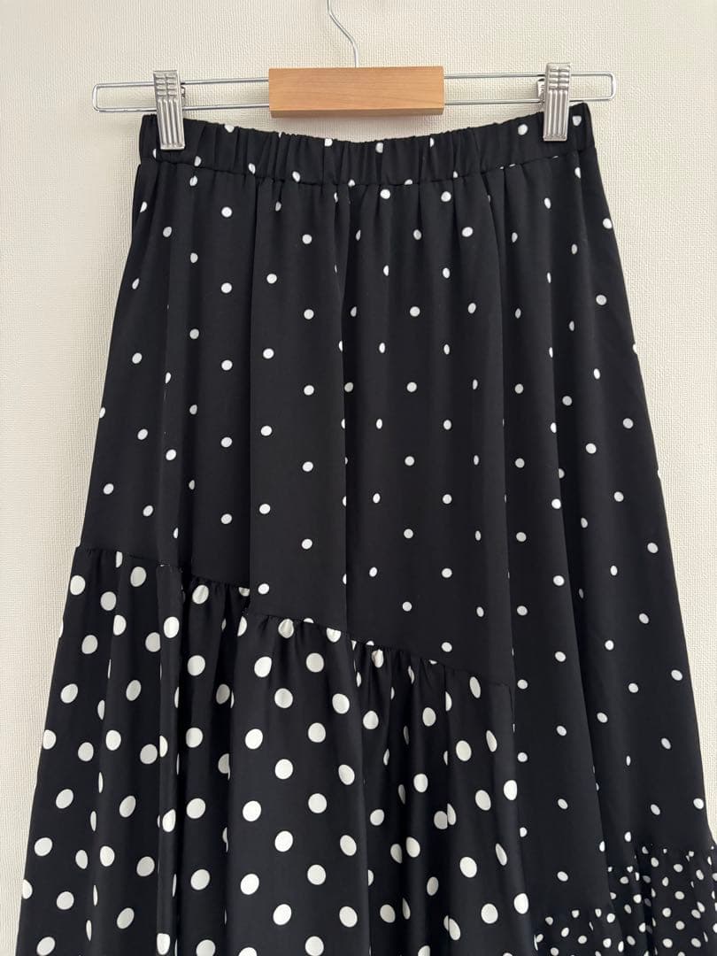 BEARDSLEY　ビアズリー ドットパッチワークロングスカート　F