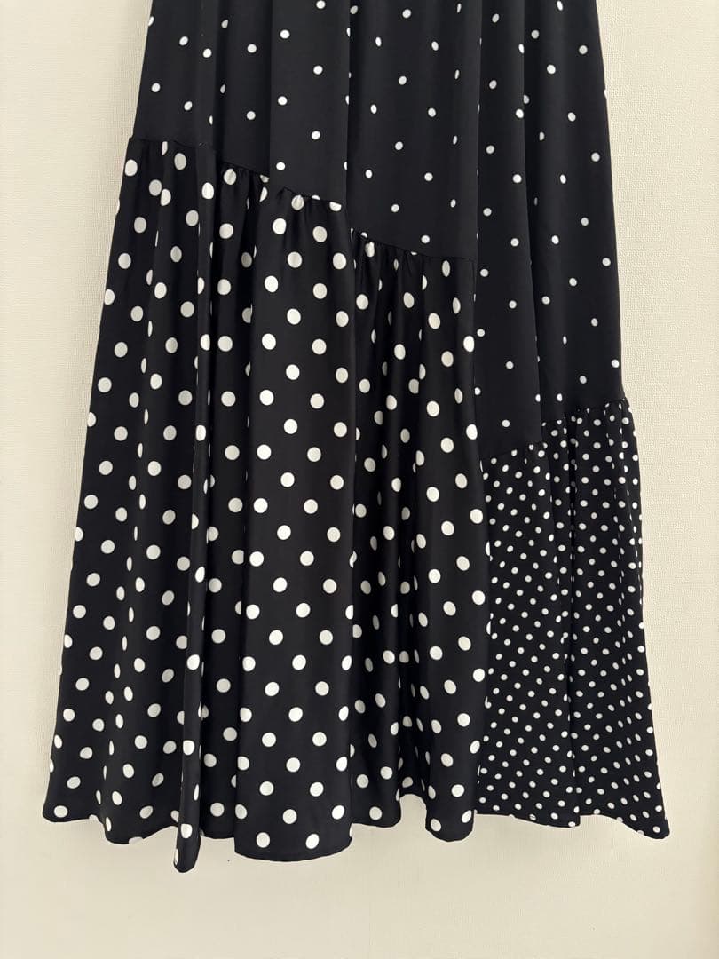 BEARDSLEY　ビアズリー ドットパッチワークロングスカート　F