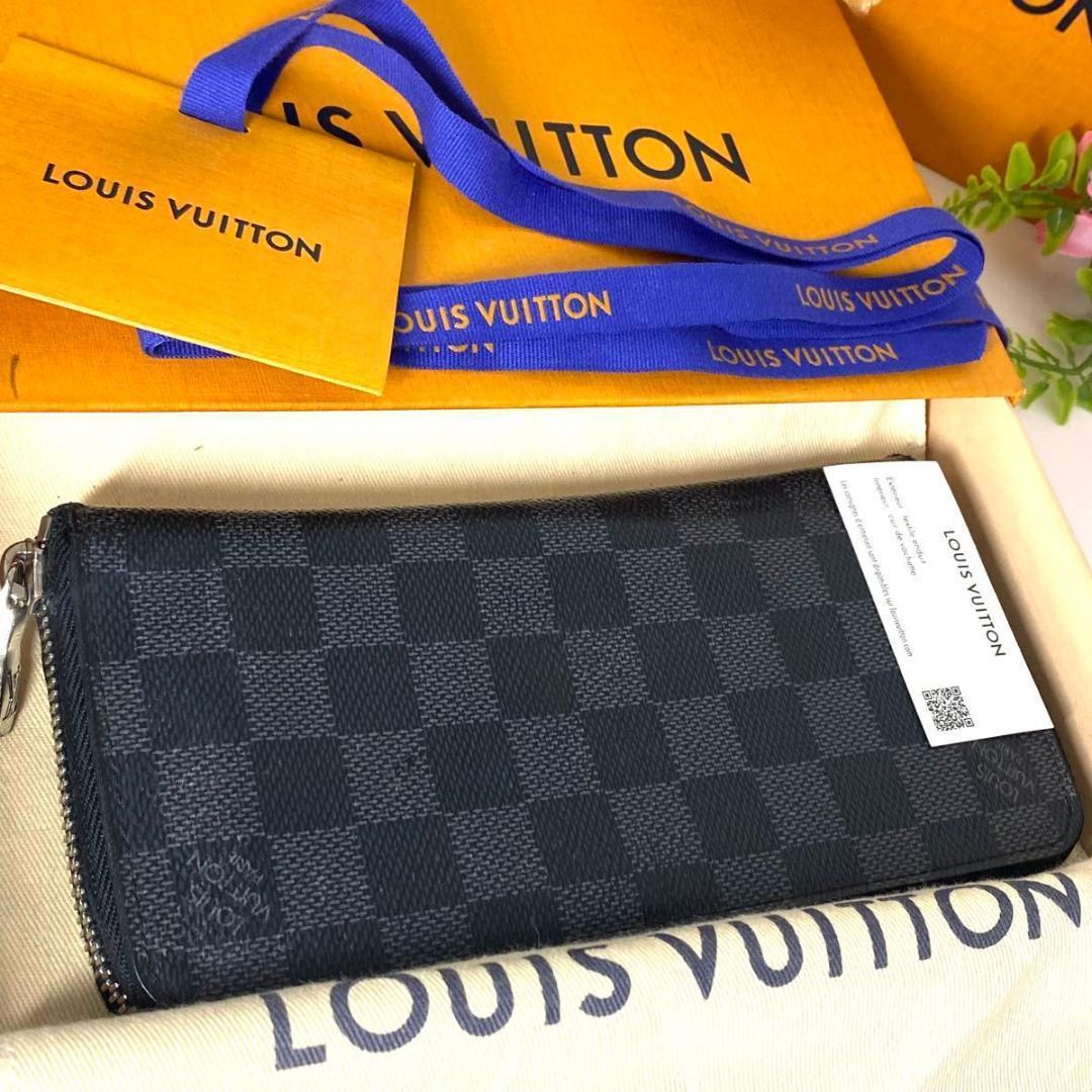 ルイ ヴィトン◎ダミエ グラフィット ヴェルティカル ラウンドファスナー 長財布