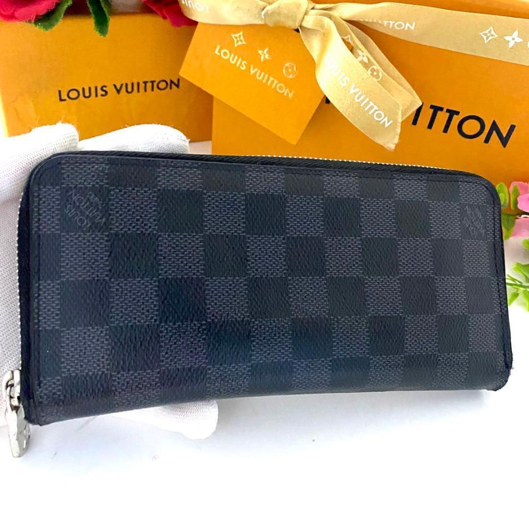 ルイ ヴィトン◎ダミエ グラフィット ヴェルティカル ラウンドファスナー 長財布