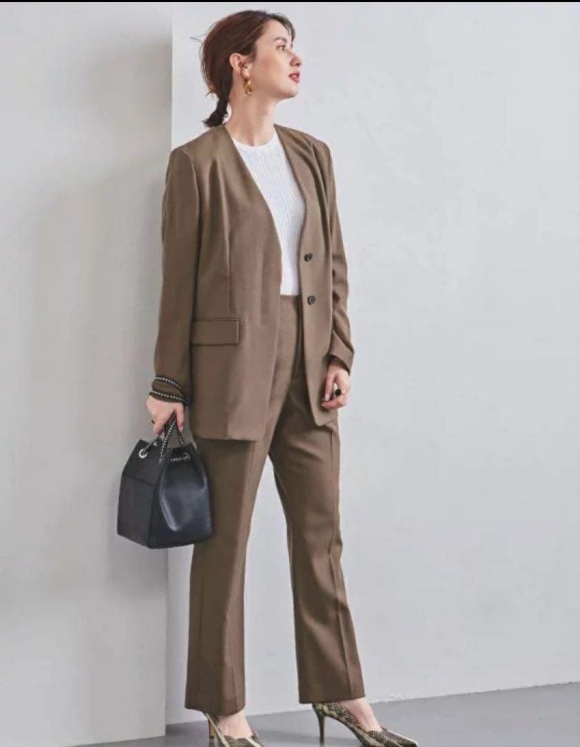 入学式に！ユナイテッドアローズ ノーカラージャケットとパンツセット 36サイズ