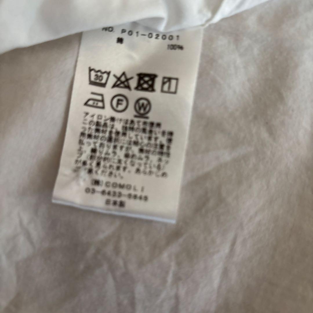 COMOLI ホワイト 長袖シャツ　サイズ0