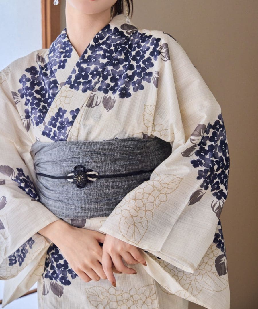 【最終値下げ早い者勝ち‼︎】hinari×utatane 浴衣・帯セット 紫陽花