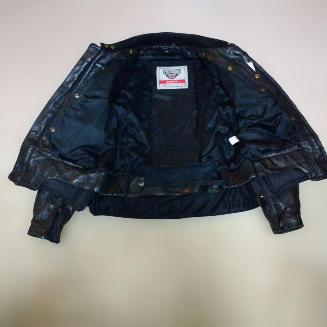 FIRSTGEAR 黒 レザーシングルライダースジャケット