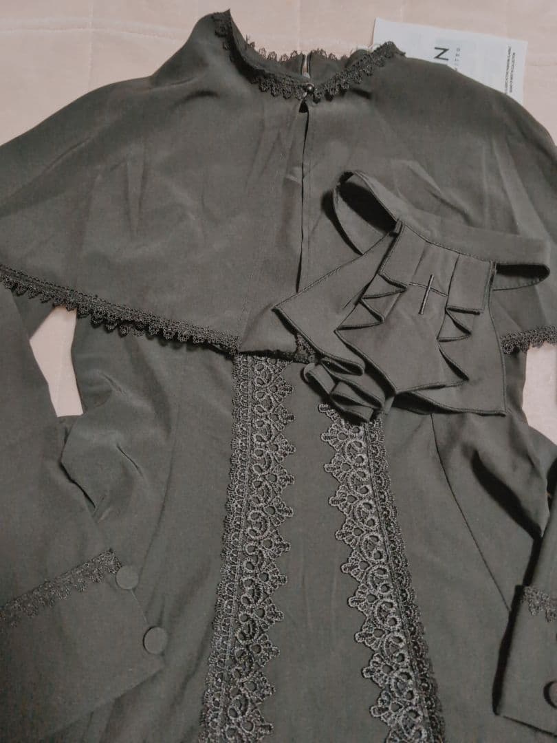 ゴスロリ ロングドレス ブラック ロリータ ワンピース ポンチョ クラロリ