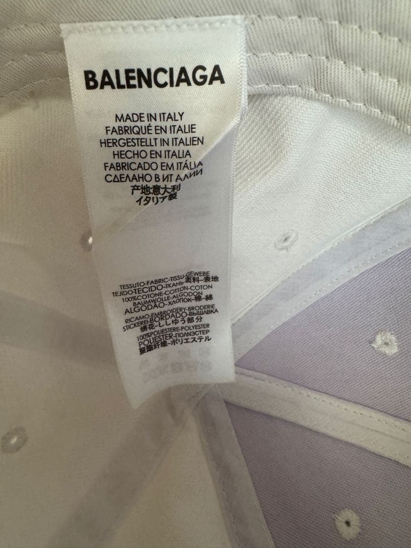 レア BALENCIAGA ベースボール キャップ ユニセックス ホワイト