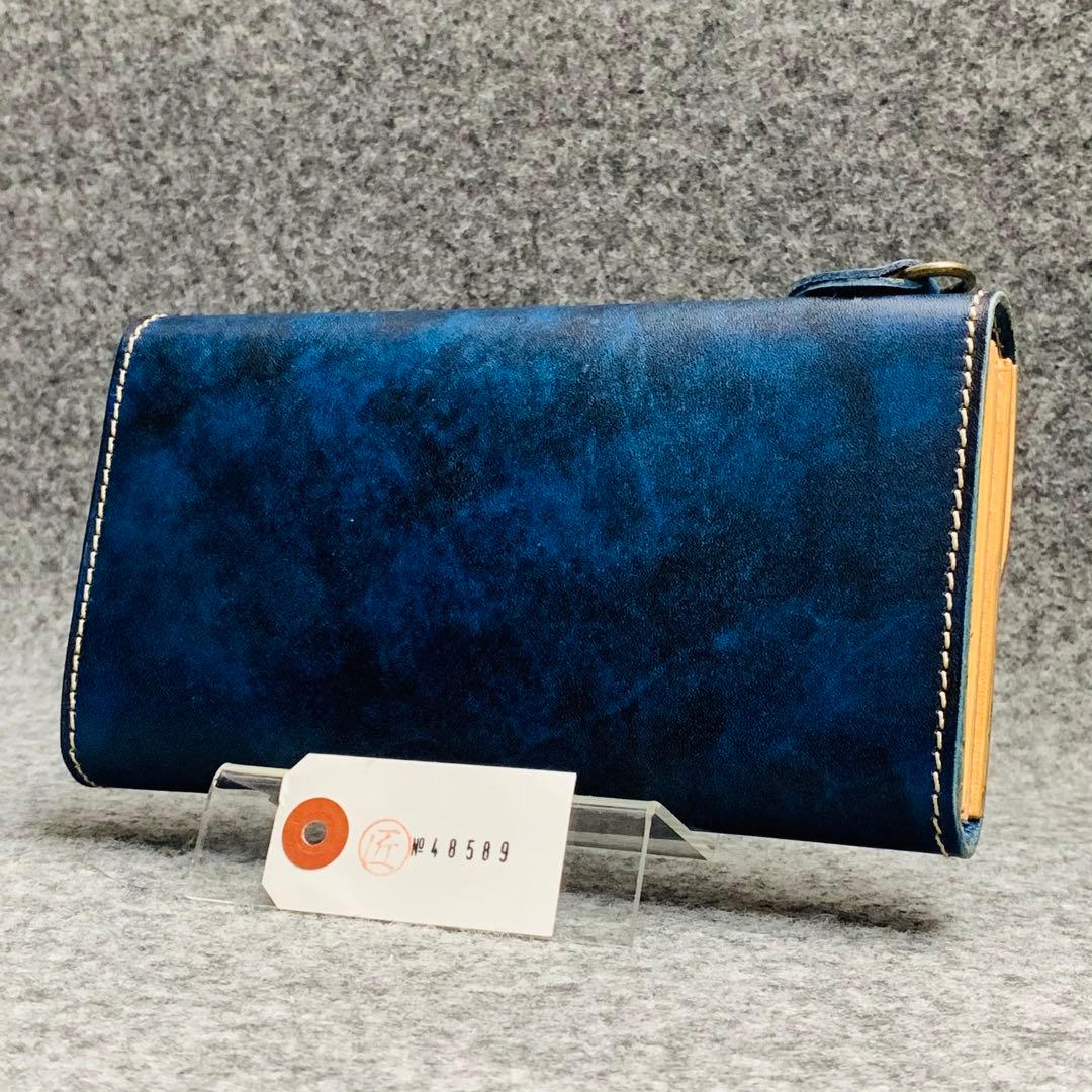 メンズ 財布 長財布 本革 ラウンドファスナー メンズ ヌメ革 手縫い