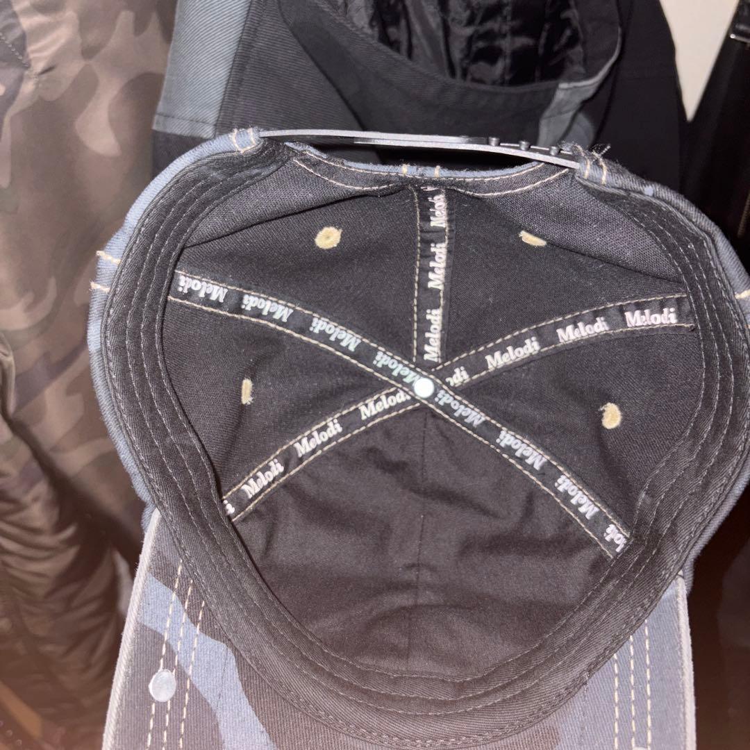 ec melodi キャップ　黒　カモ