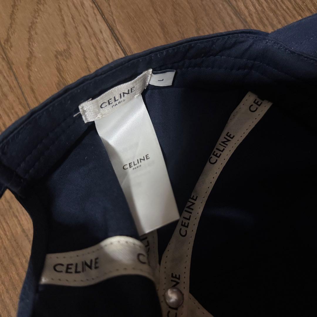 セリーヌ　キャップ　ネイビー　Lサイズ