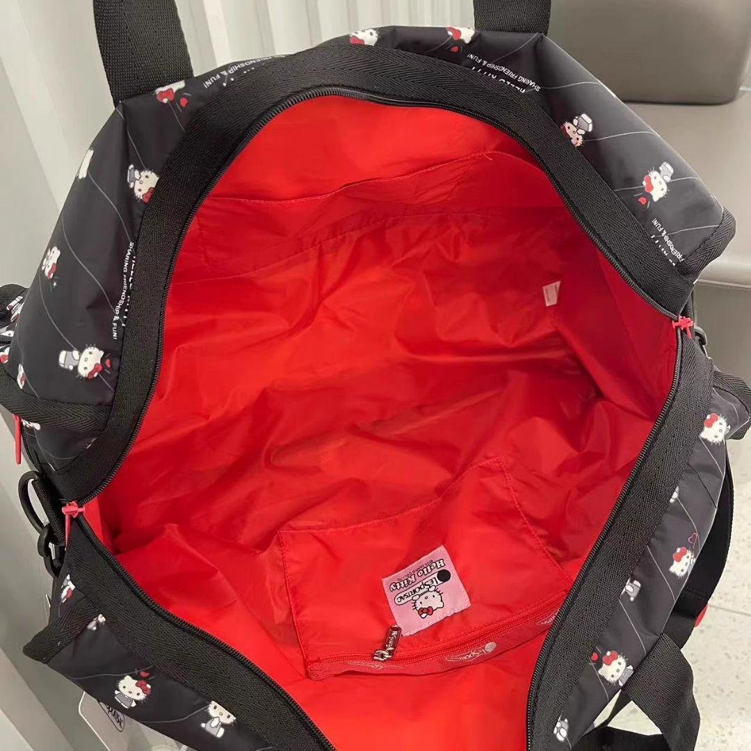 レスポートサック ハローキテ ブラック リボン結び ボストンバッグ 2点スーツ