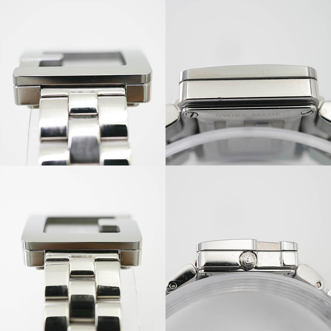 【稼働】 美品 GUCCI 3600L Gスクエア 黒文字盤 シルバー 腕時計