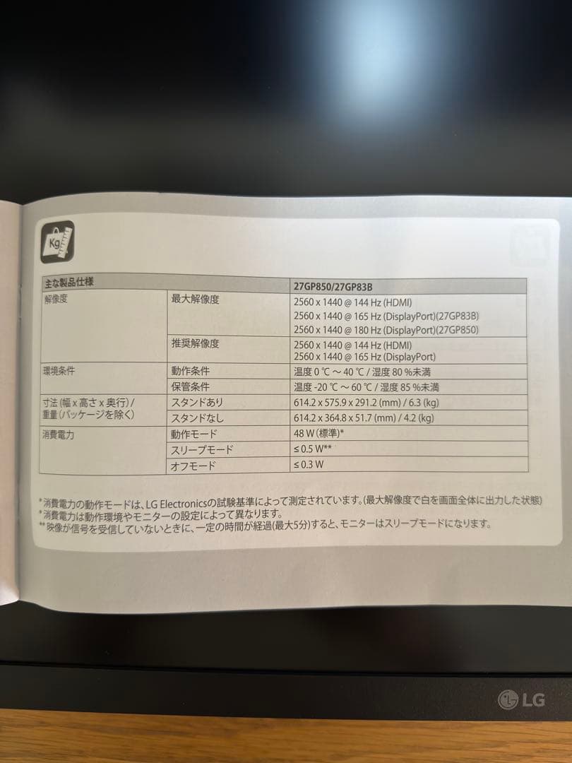 LG 27GP83B-B 27インチ ゲーミングモニター