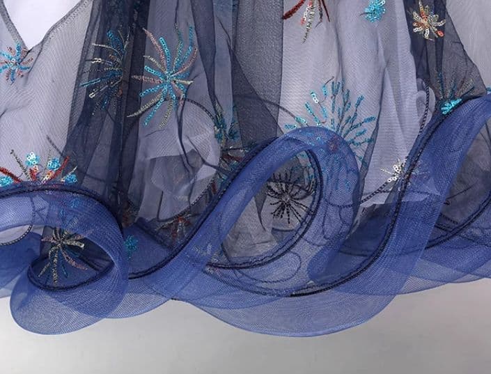 ★美品 お得　社交ダンスドレス 花火刺繍スタンダードドレス M