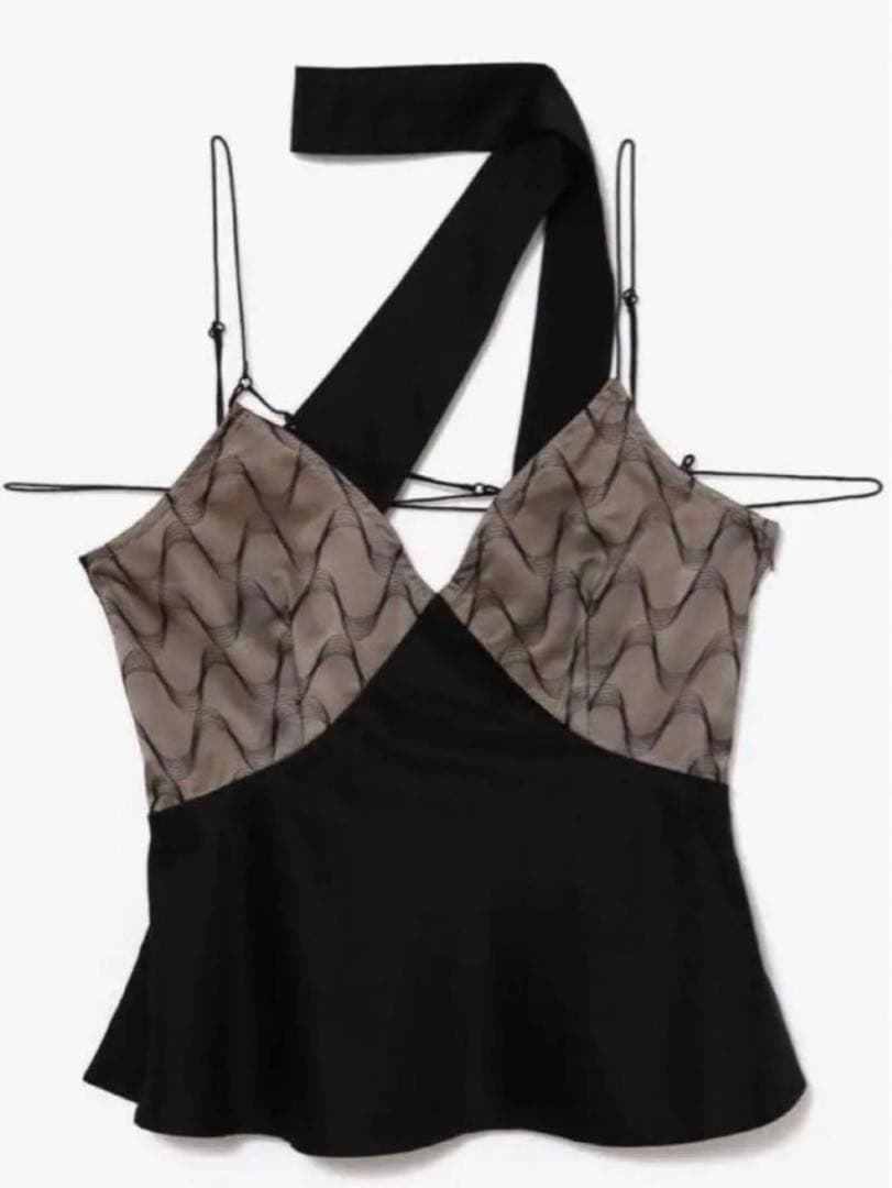 THEREDTHREAD S cross camisole curve　黒