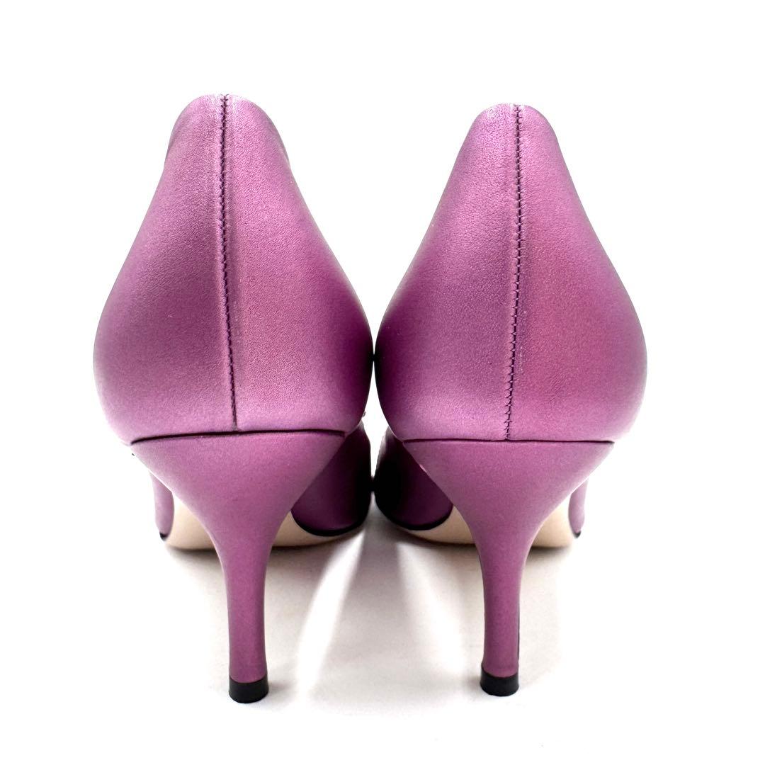 【美品】Ferragamo フェラガモ ヴァラ パンプス パープル 25cm