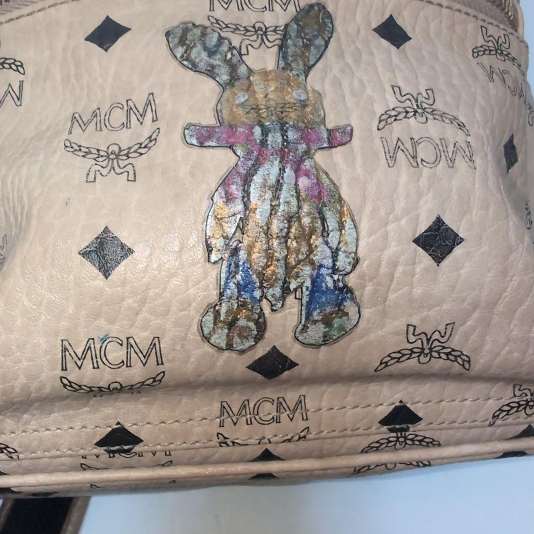 MCM エムシーエム リュック レザー ラビット ヴィセトス柄 ベージュ