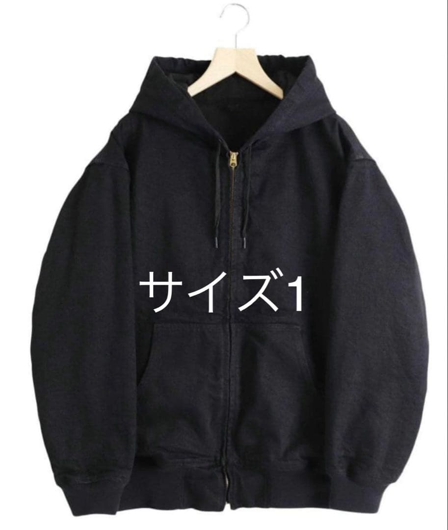 comoliブラックデニムジップパーカーサイズ1