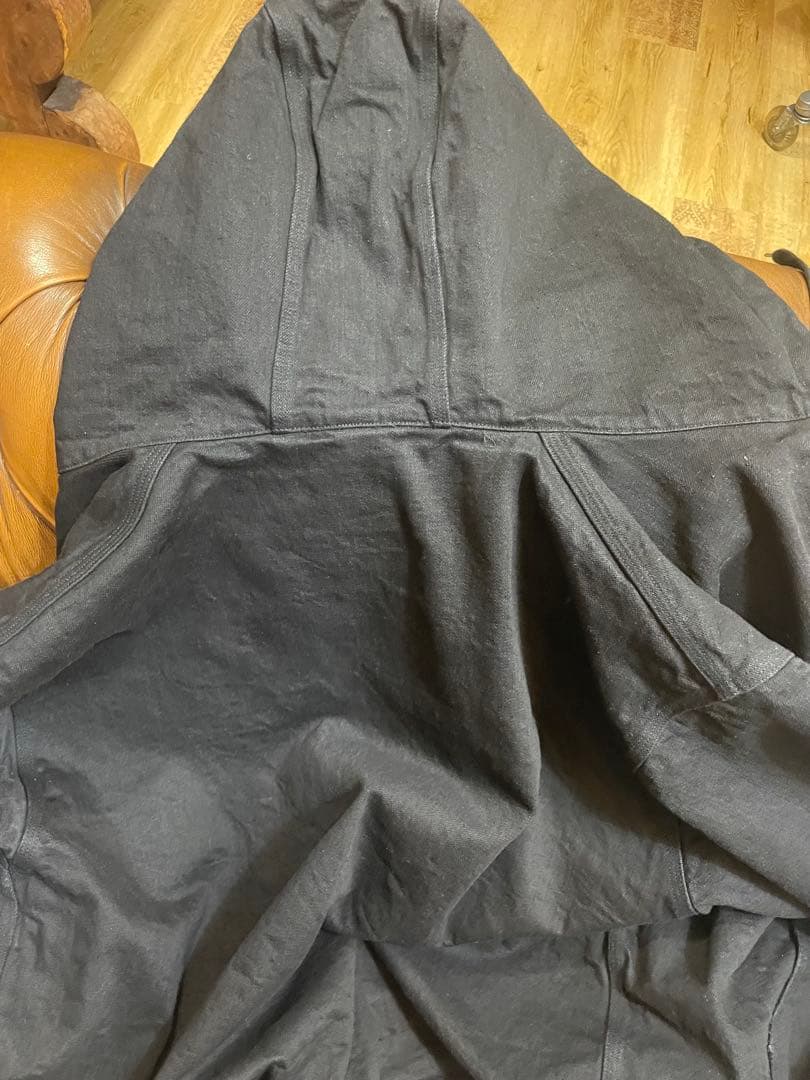 comoliブラックデニムジップパーカーサイズ1