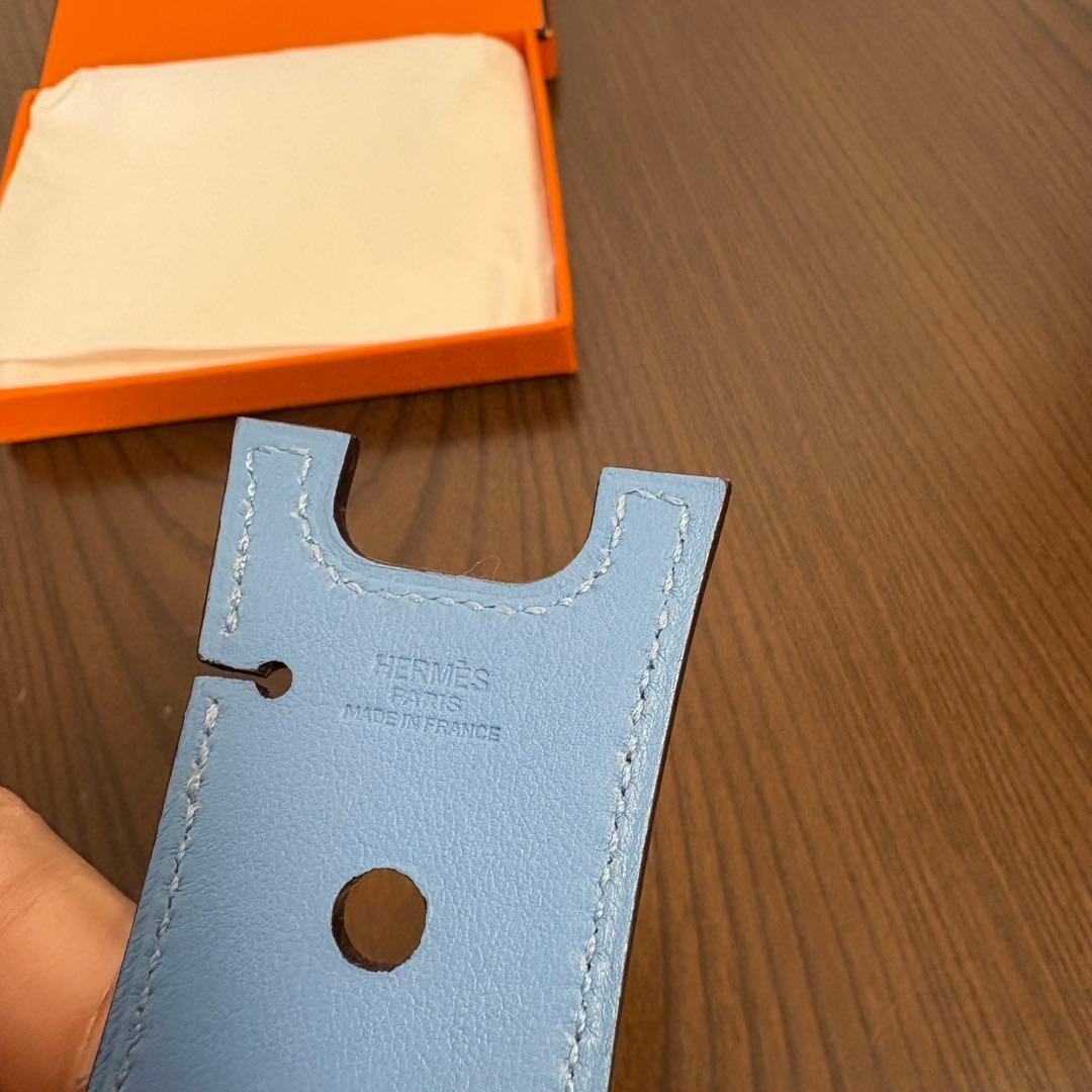 エルメス　イヤホンホルダー　水色　ブルー