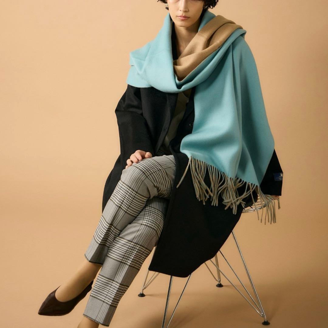 【未使用】アソースメレ　スポンディッシュカシミヤリバーシブルストール