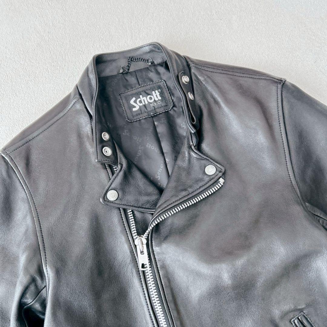 SCHOTT ショット ライダース ラムレザー 羊革 フリークス L ブラック