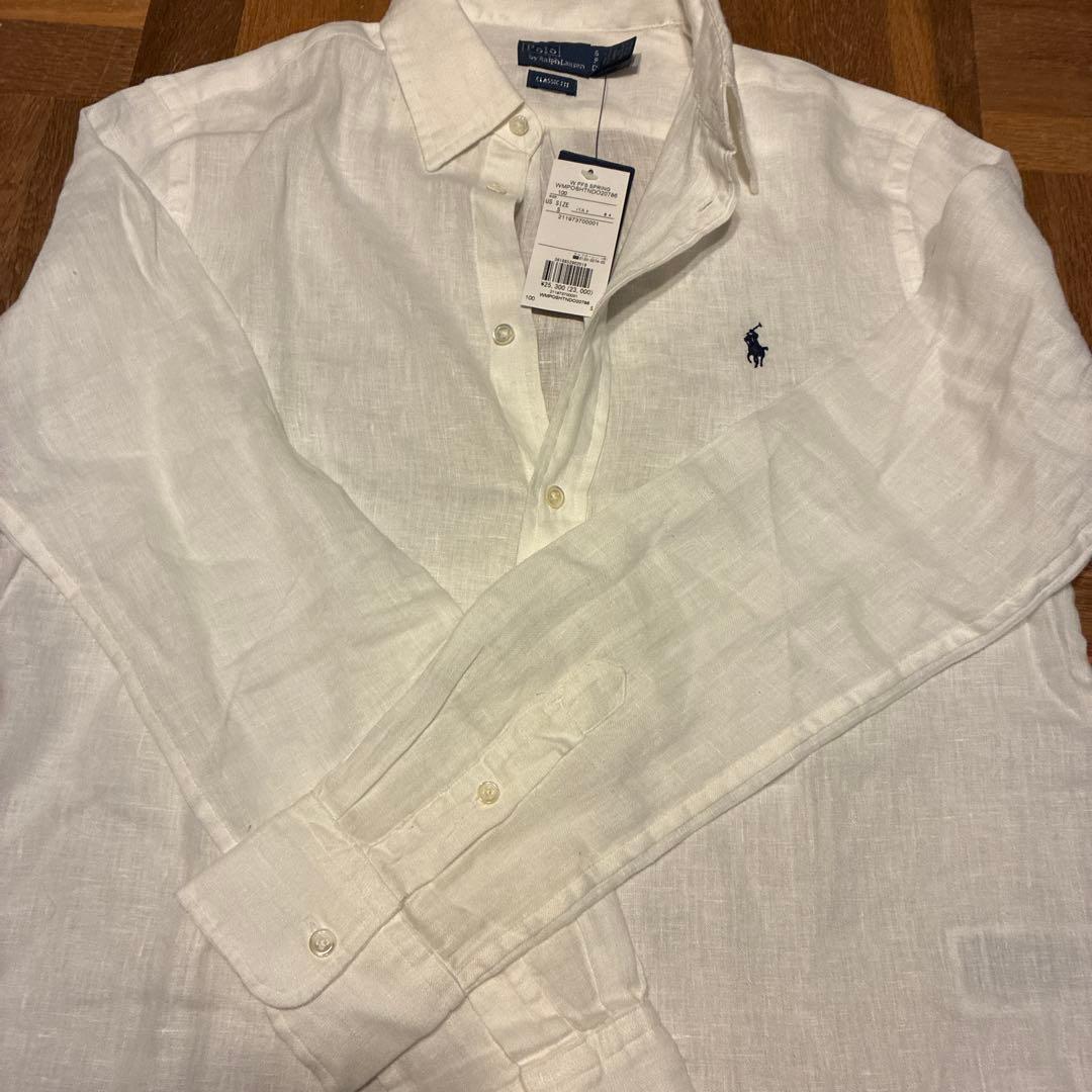 新品未使用　Polo by Ralph Lauren ホワイトシャツ L リネン