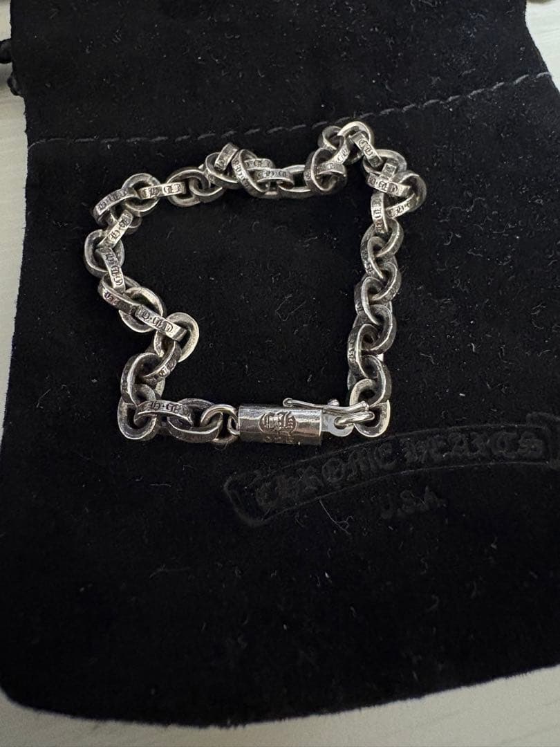 ※T【クロムハーツ】ペーパーチェーンブレスレット　7インチ