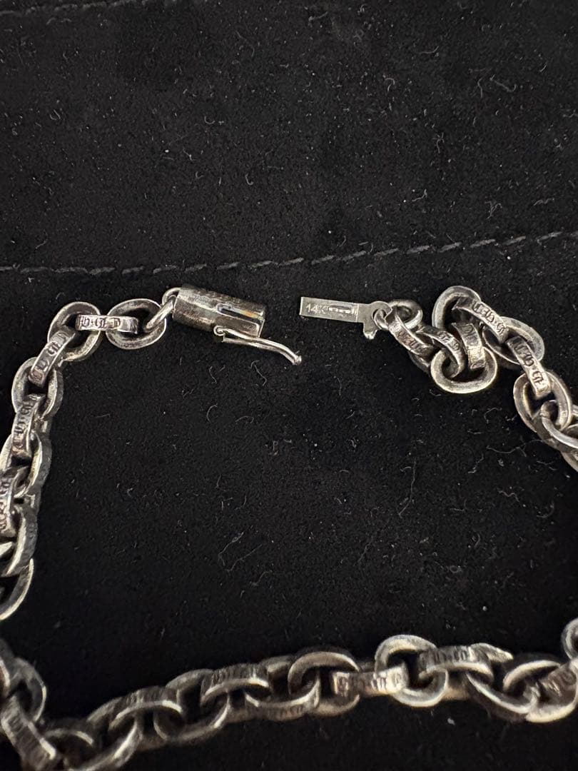※T【クロムハーツ】ペーパーチェーンブレスレット　7インチ