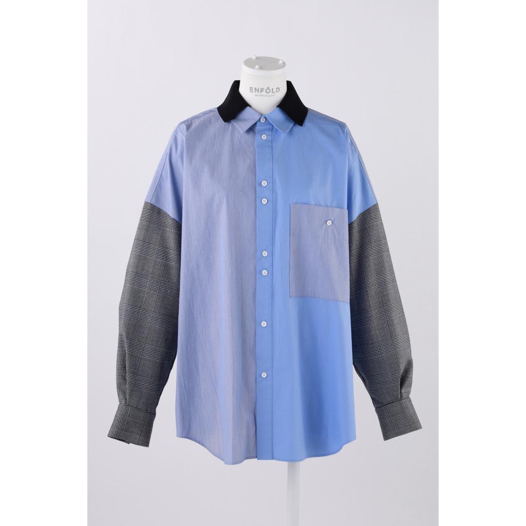 美品 ENFOLD 24AW KNIT CLERIC SHIRT グレンチェック