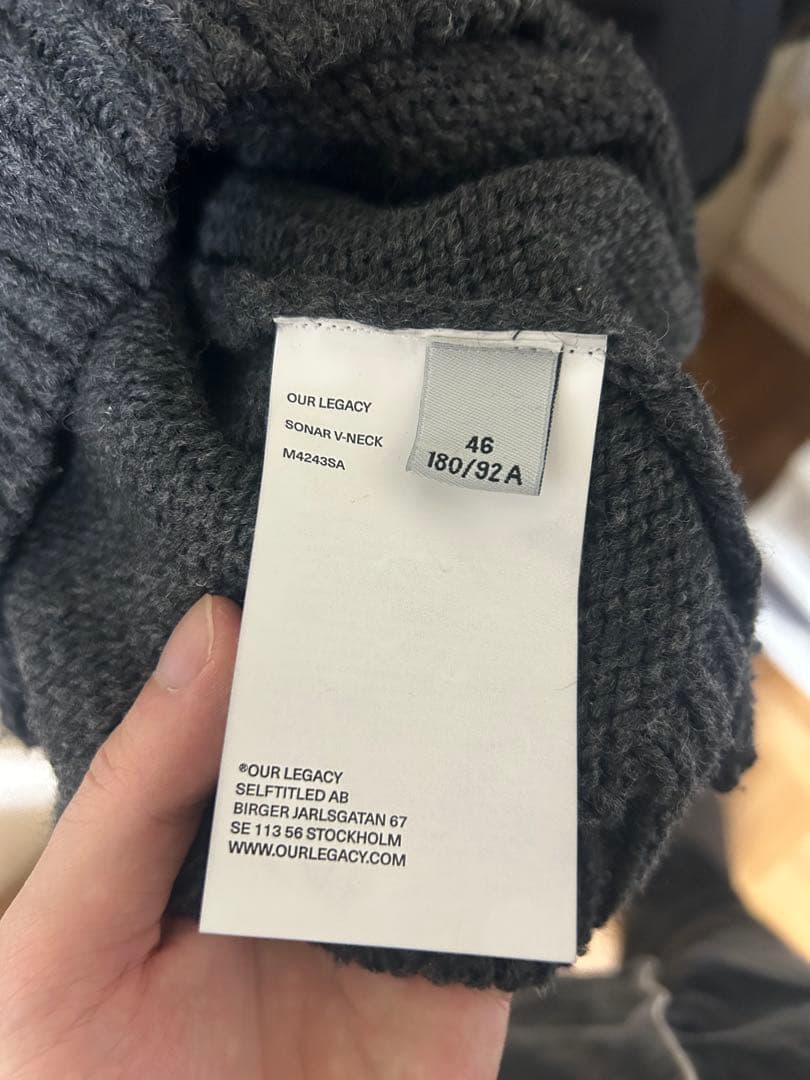 完売品 OUR LEGACY SONAR V-NECK 46 限定値下げ