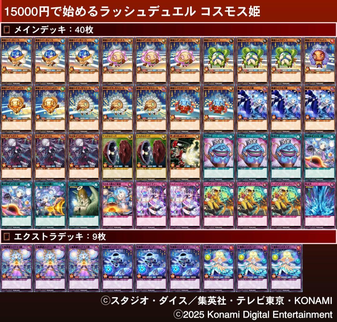 15000円で始めるラッシュデュエル コスモス姫